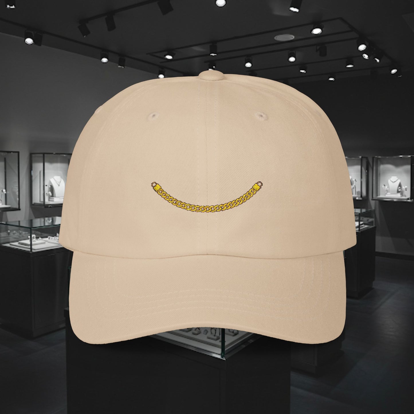 Embroidered Classic Dad Cap - Gold Chain