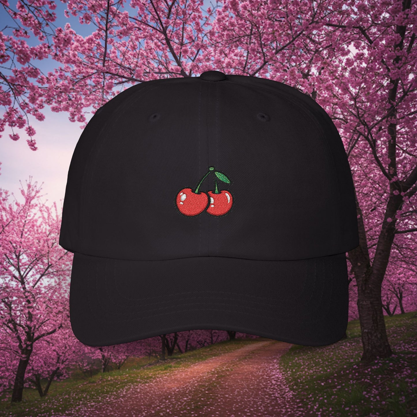 Embroidered Classic Dad Cap - Cherries