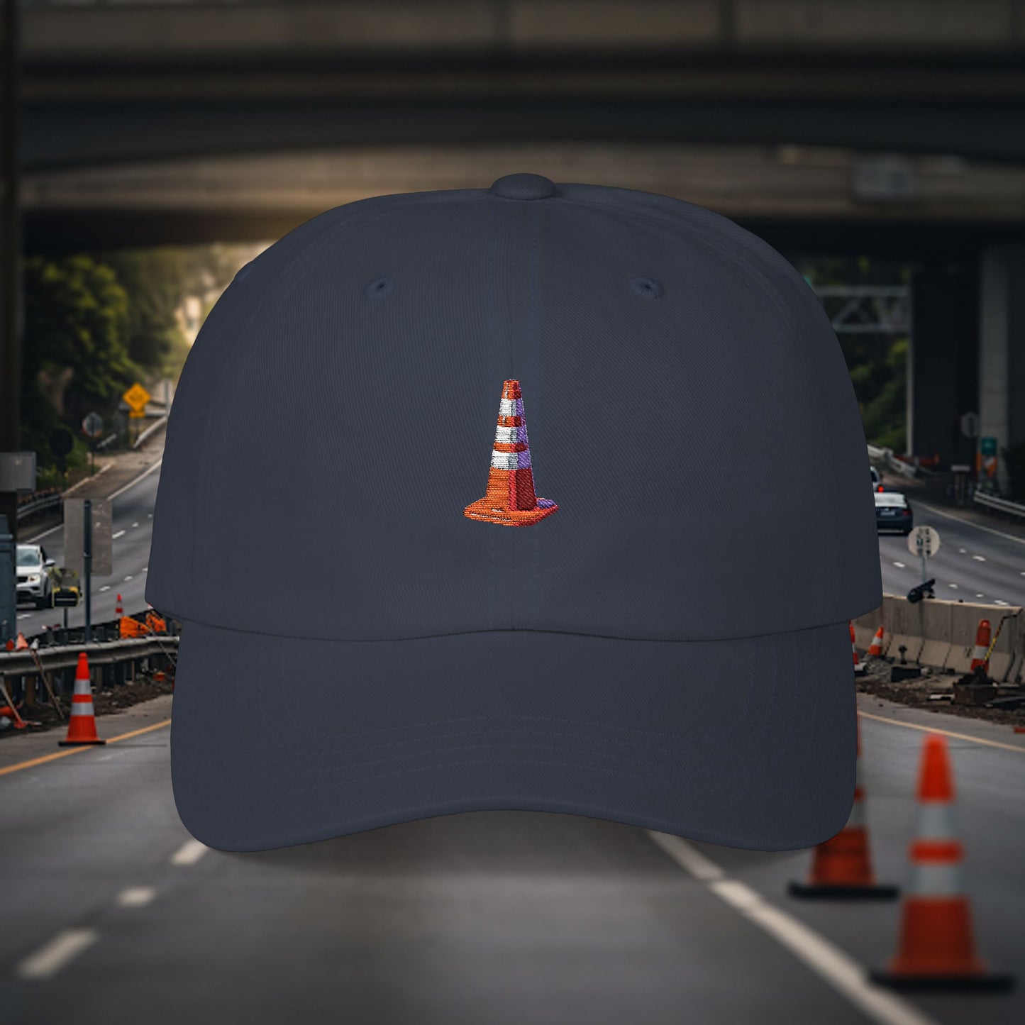 Embroidered Classic Dad Cap - Traffic Cone
