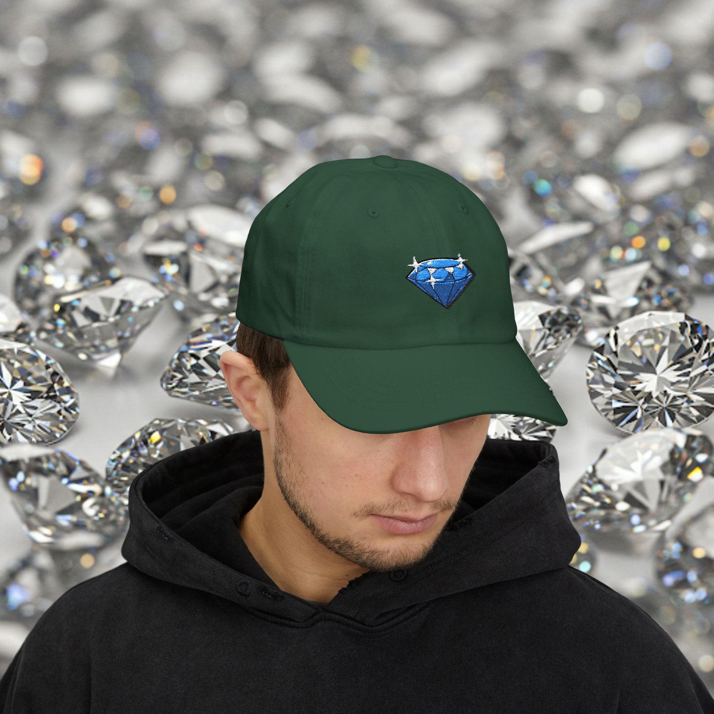 Embroidered Classic Dad Cap - Diamond