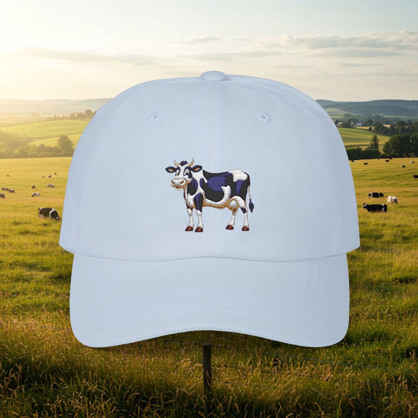 Embroidered Classic Dad Cap - Cow