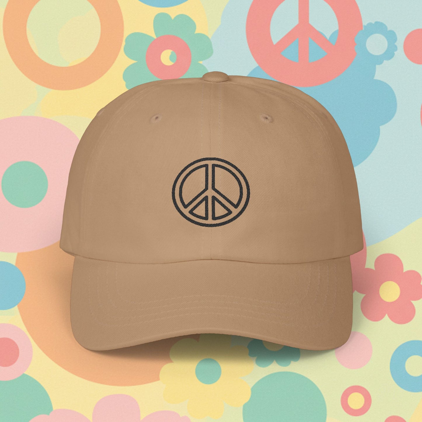 Embroidered Classic Dad Cap - Peace Sign