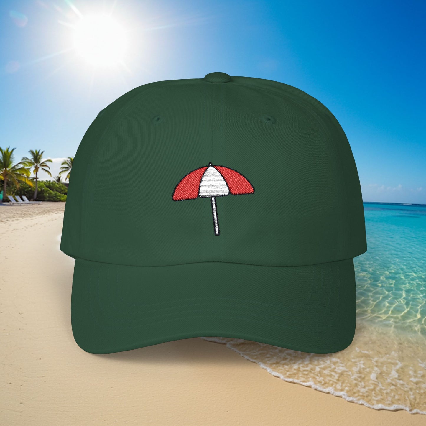 Embroidered Classic Dad Cap - Beach Umbrella