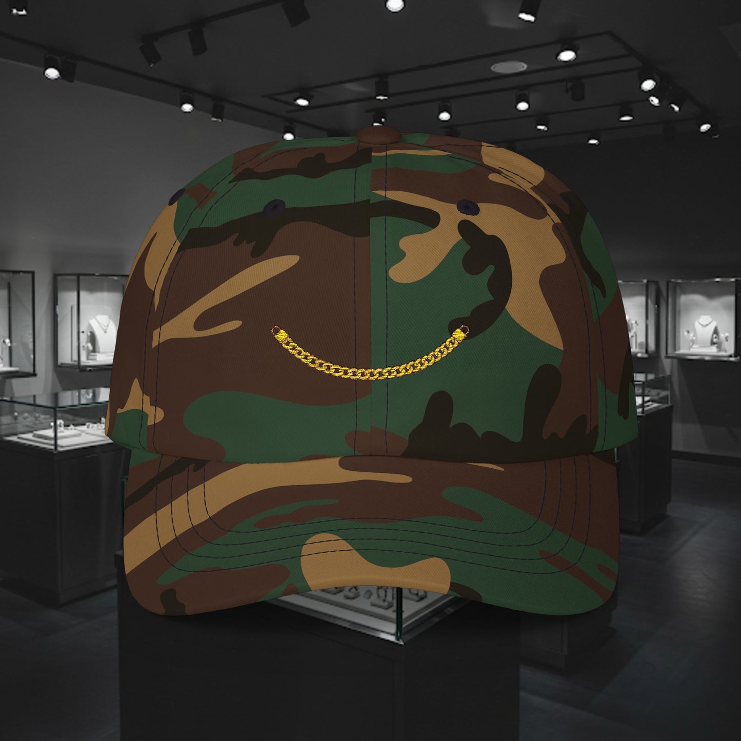 Embroidered Classic Dad Cap - Gold Chain
