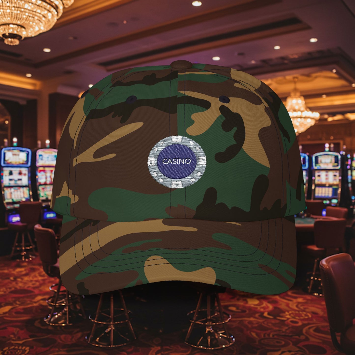 Embroidered Classic Dad Cap - Casino Chip