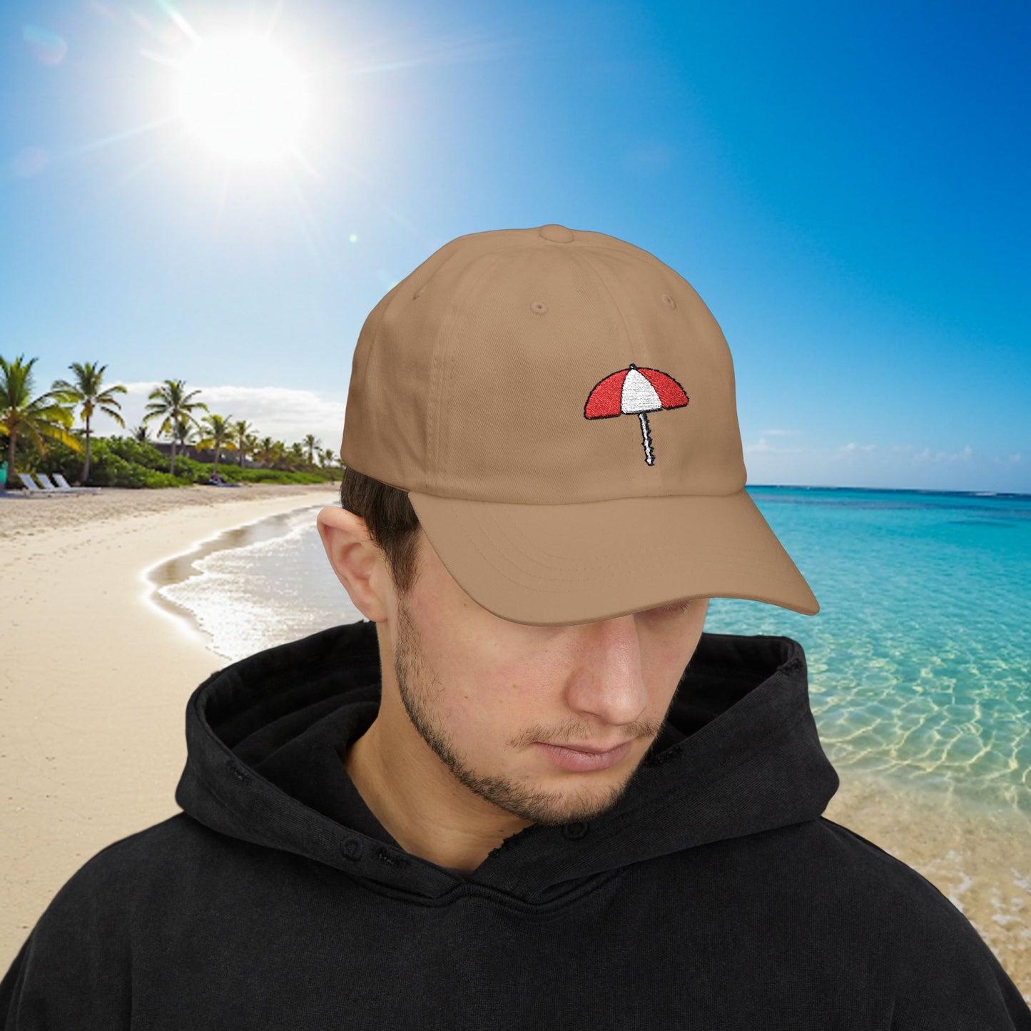Embroidered Classic Dad Cap - Beach Umbrella