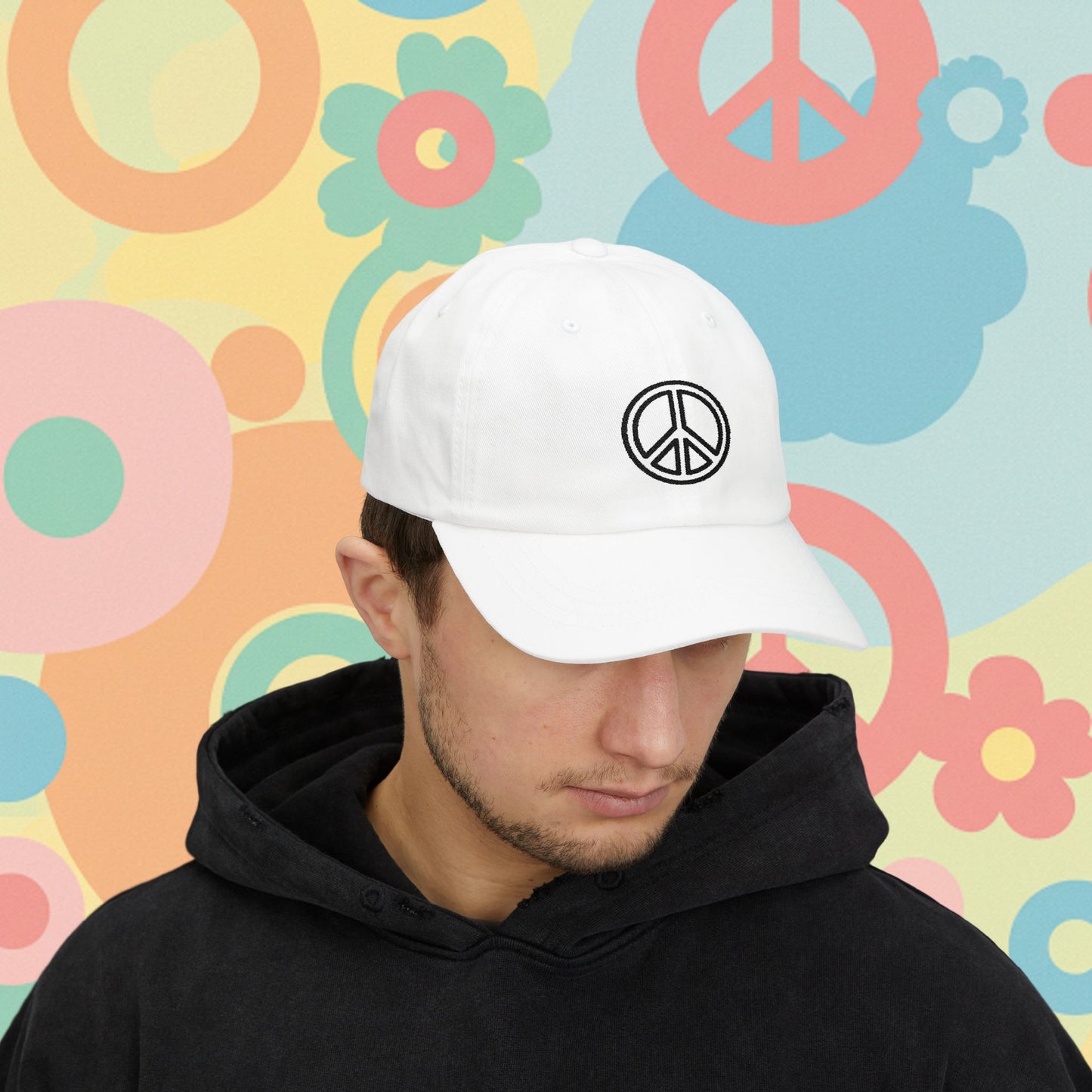 Embroidered Classic Dad Cap - Peace Sign