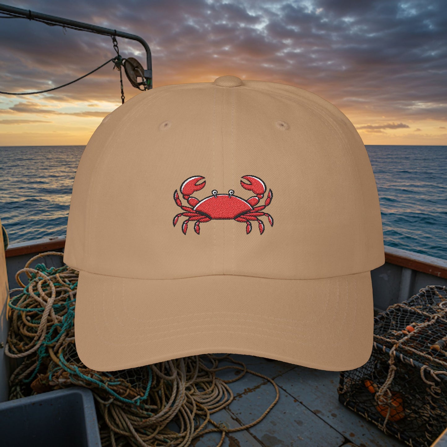 Embroidered Classic Dad Cap - Crab