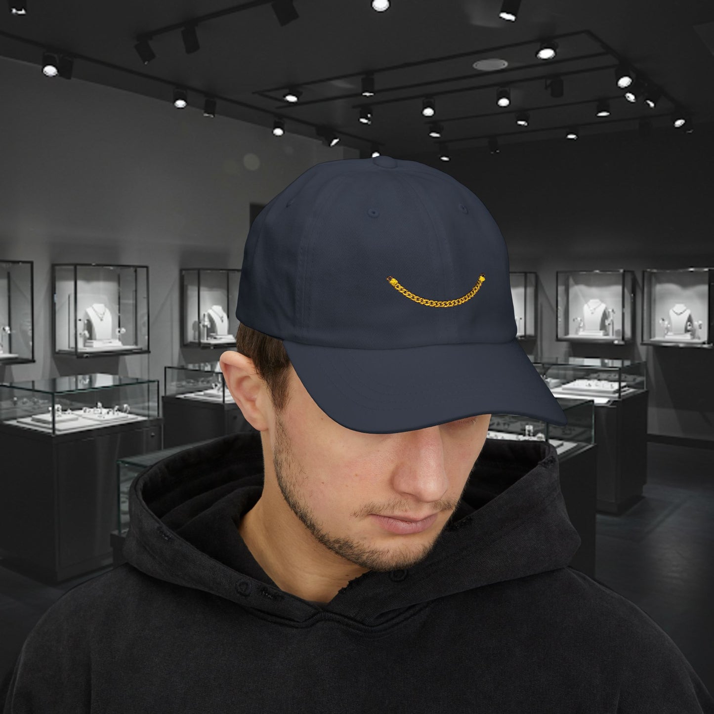 Embroidered Classic Dad Cap - Gold Chain