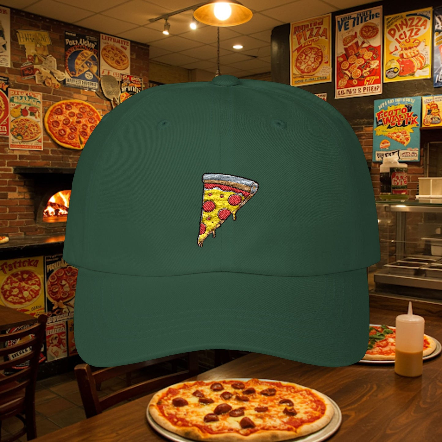 Embroidered Classic Dad Cap - Pizza
