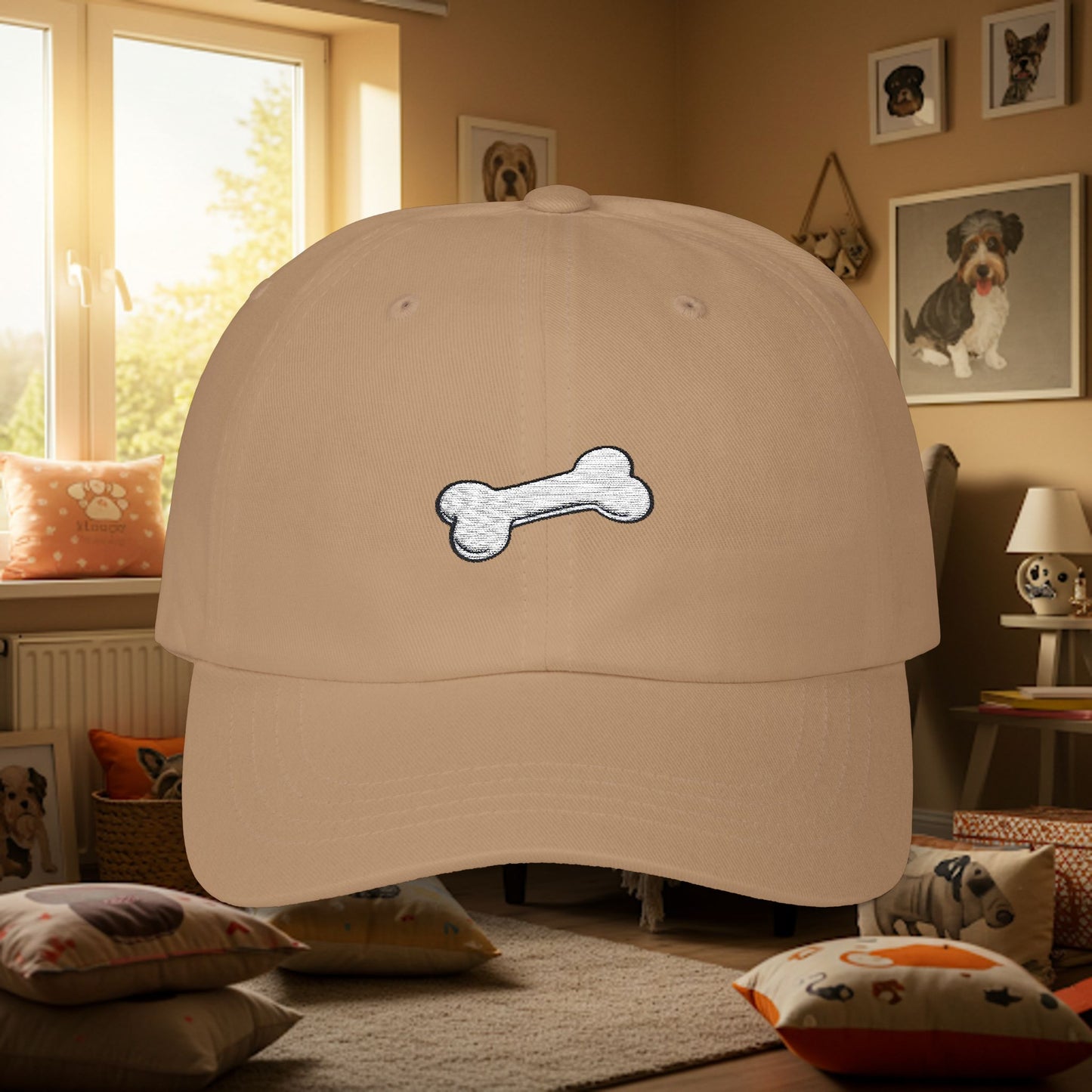 Embroidered Classic Dad Cap - Dog Bone