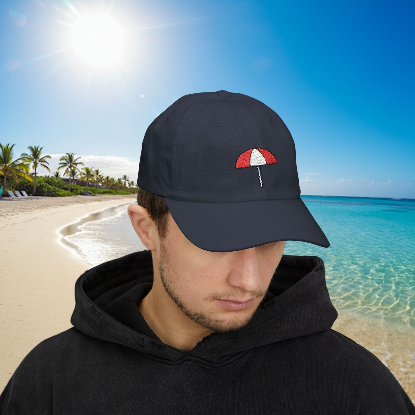 Embroidered Classic Dad Cap - Beach Umbrella