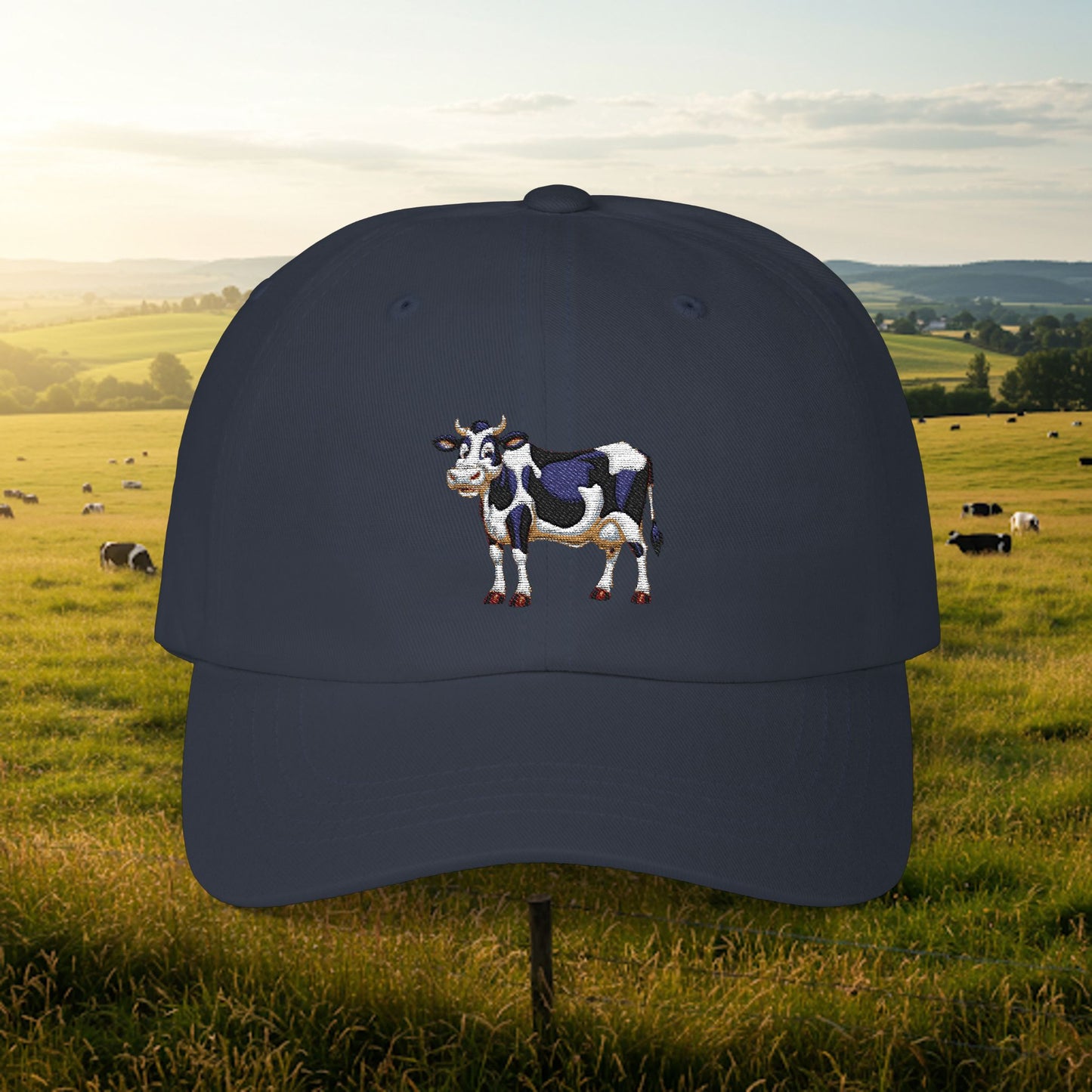 Embroidered Classic Dad Cap - Cow
