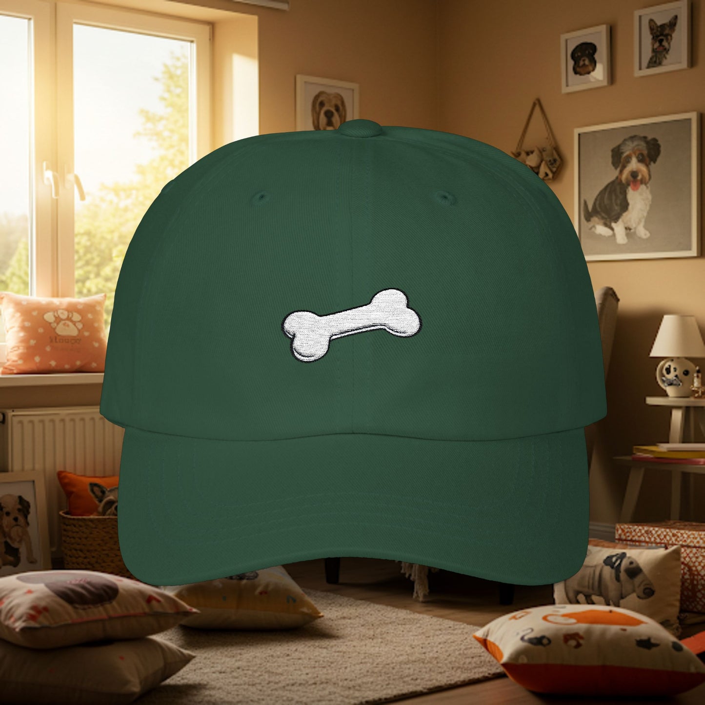Embroidered Classic Dad Cap - Dog Bone