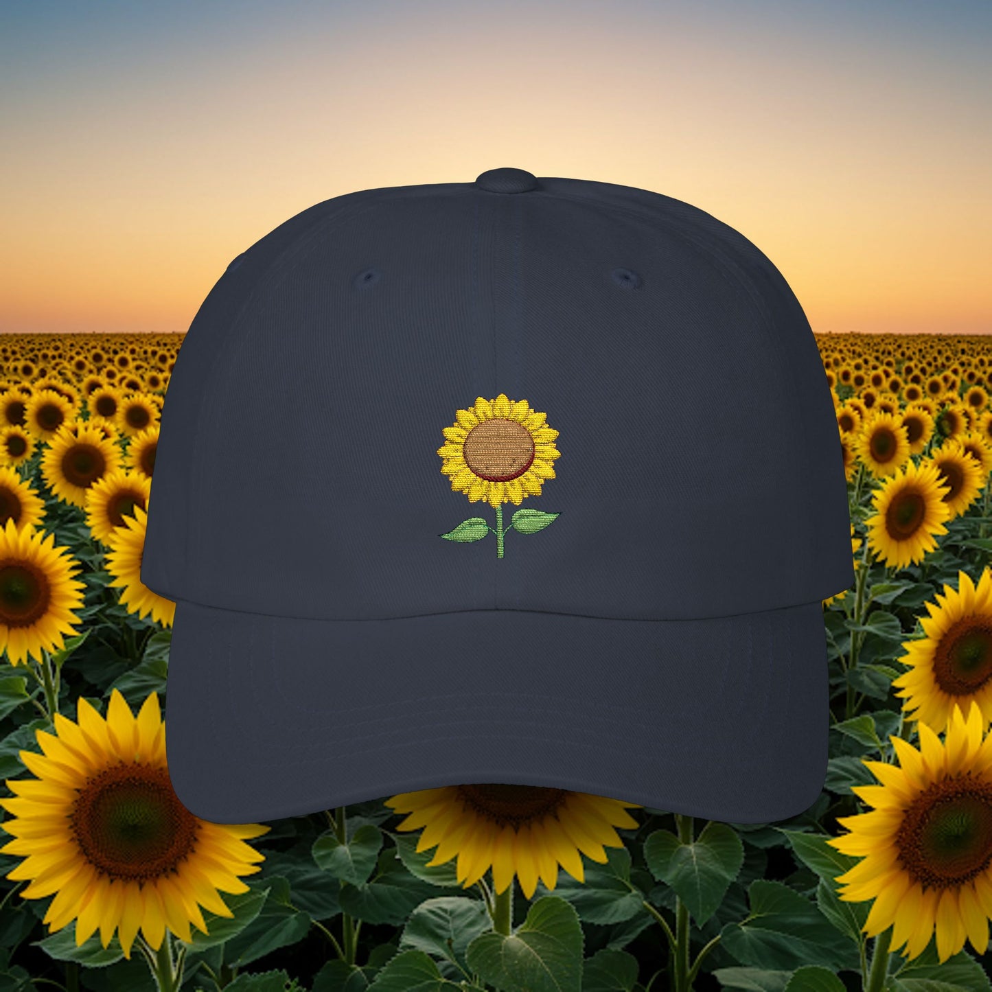 Embroidered Classic Dad Cap - Sunflower