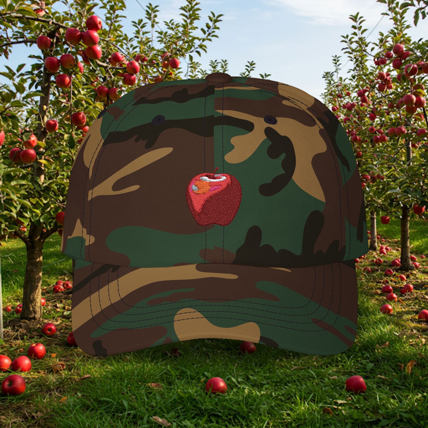 Embroidered Classic Dad Cap - Apple