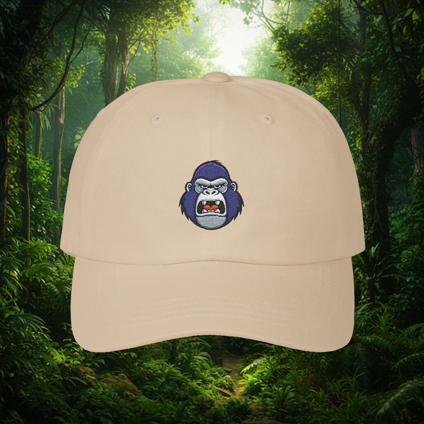 Embroidered Classic Dad Cap - Gorilla Face