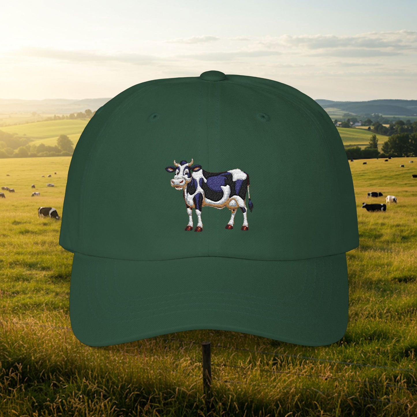 Embroidered Classic Dad Cap - Cow
