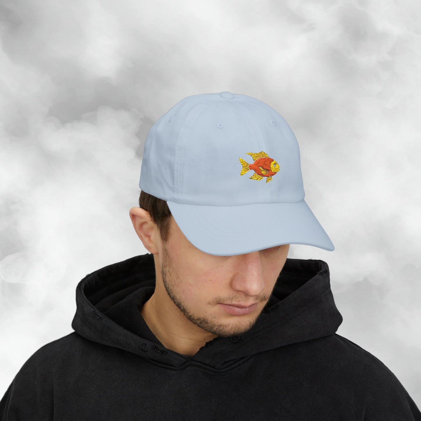 Embroidered Classic Dad Cap - Gold Fish