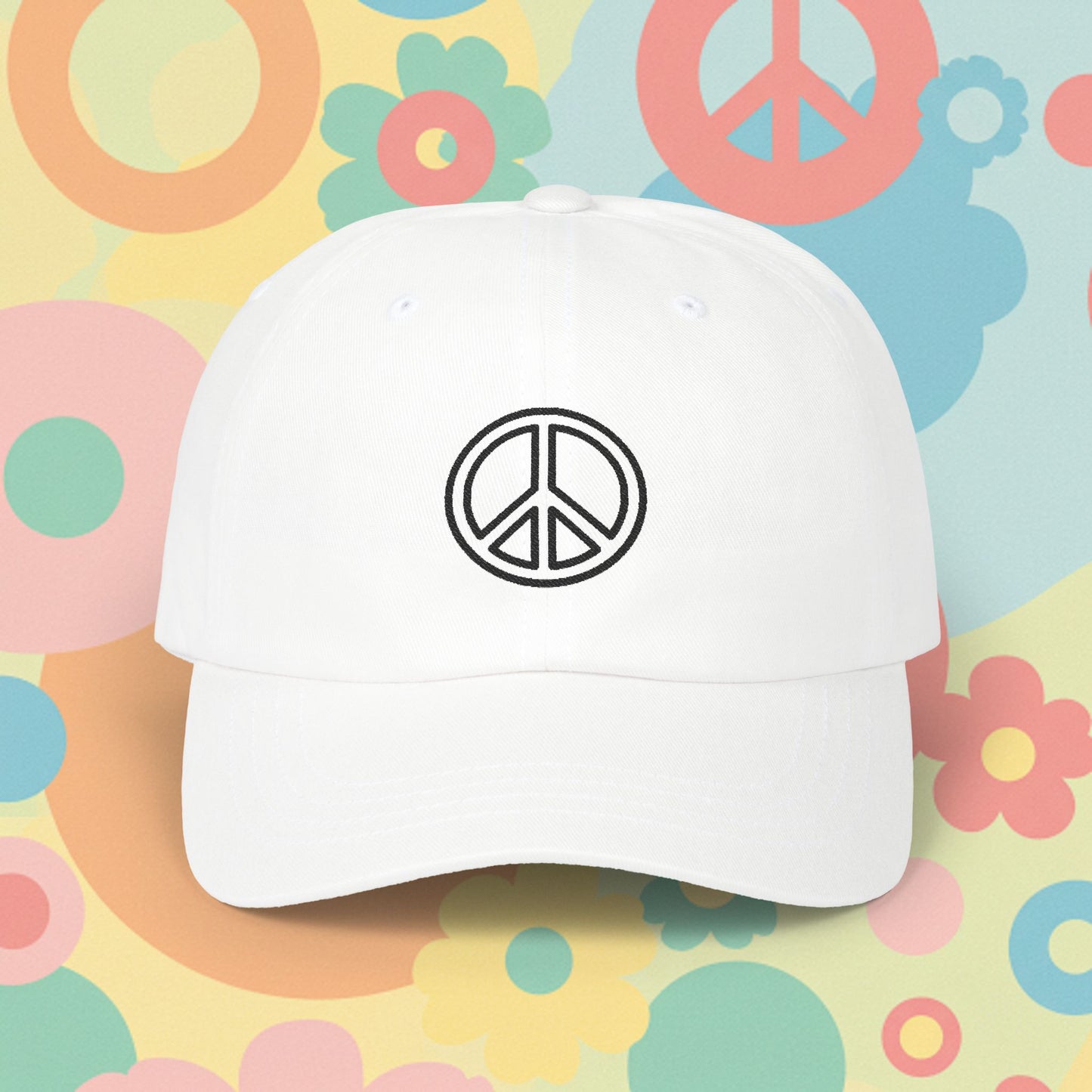 Embroidered Classic Dad Cap - Peace Sign