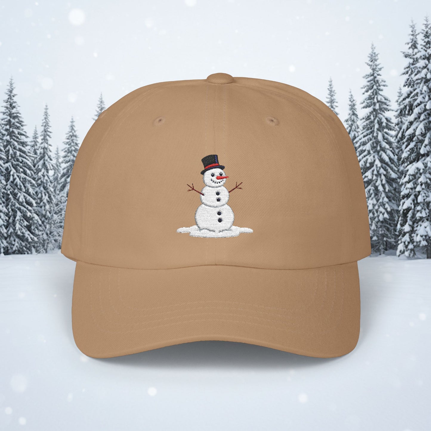 Embroidered Classic Dad Cap - Snowman