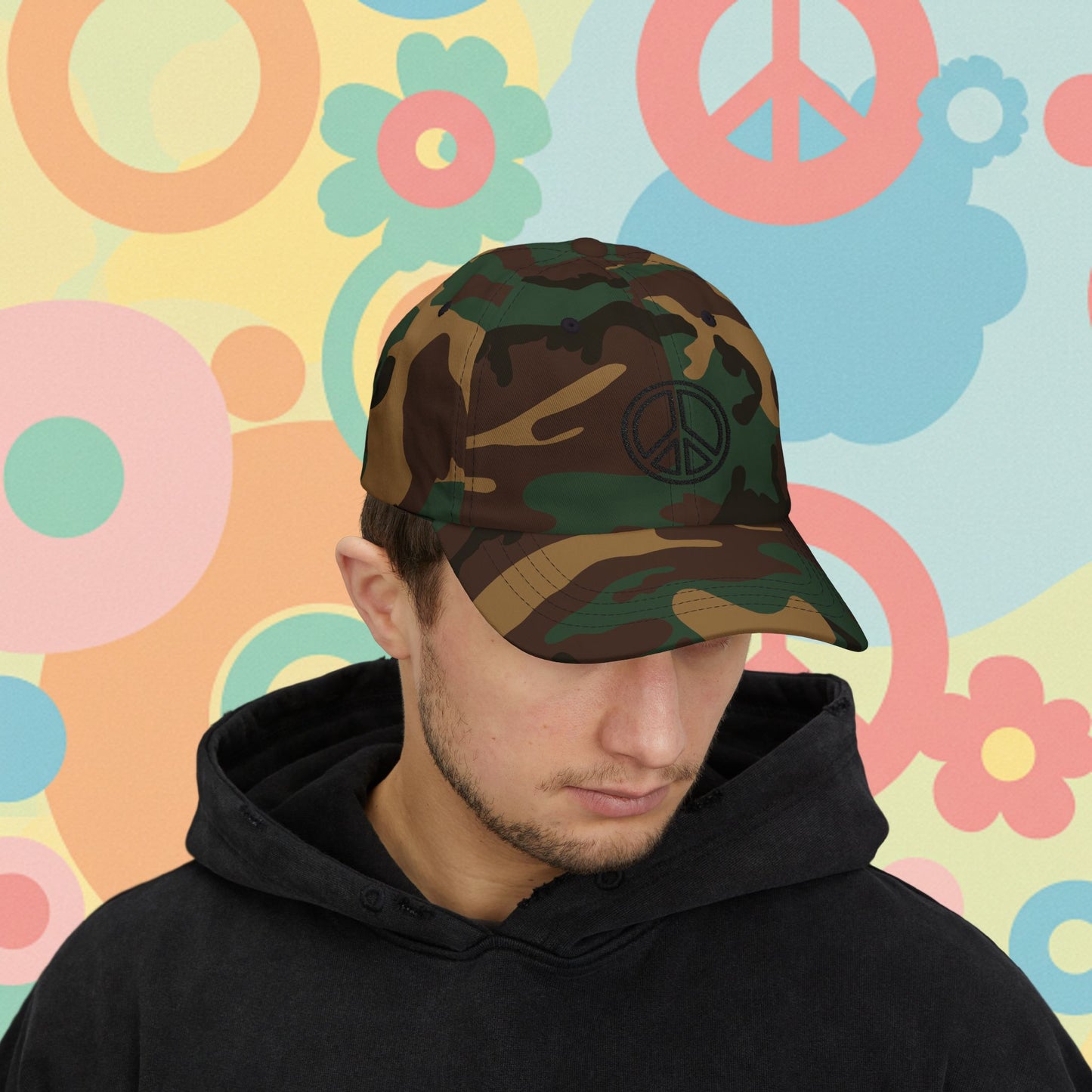 Embroidered Classic Dad Cap - Peace Sign