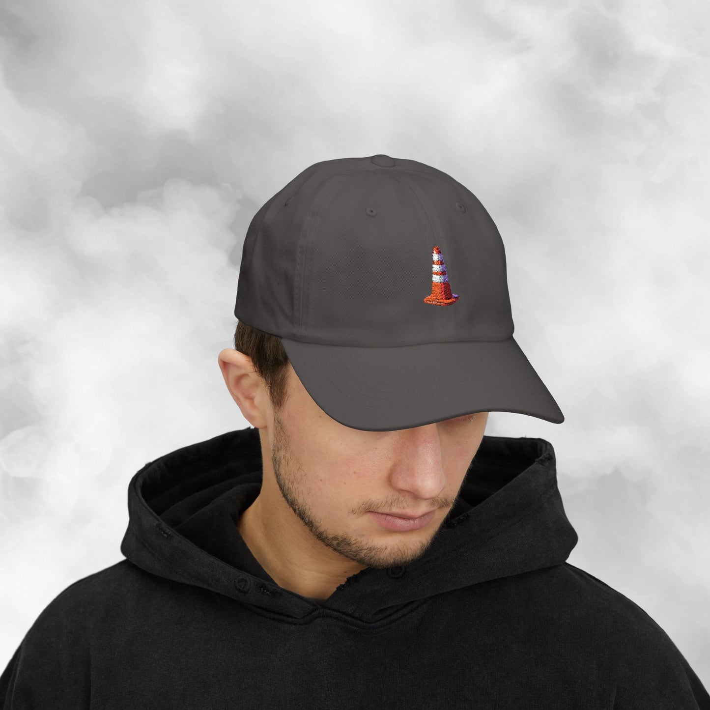 Embroidered Classic Dad Cap - Traffic Cone