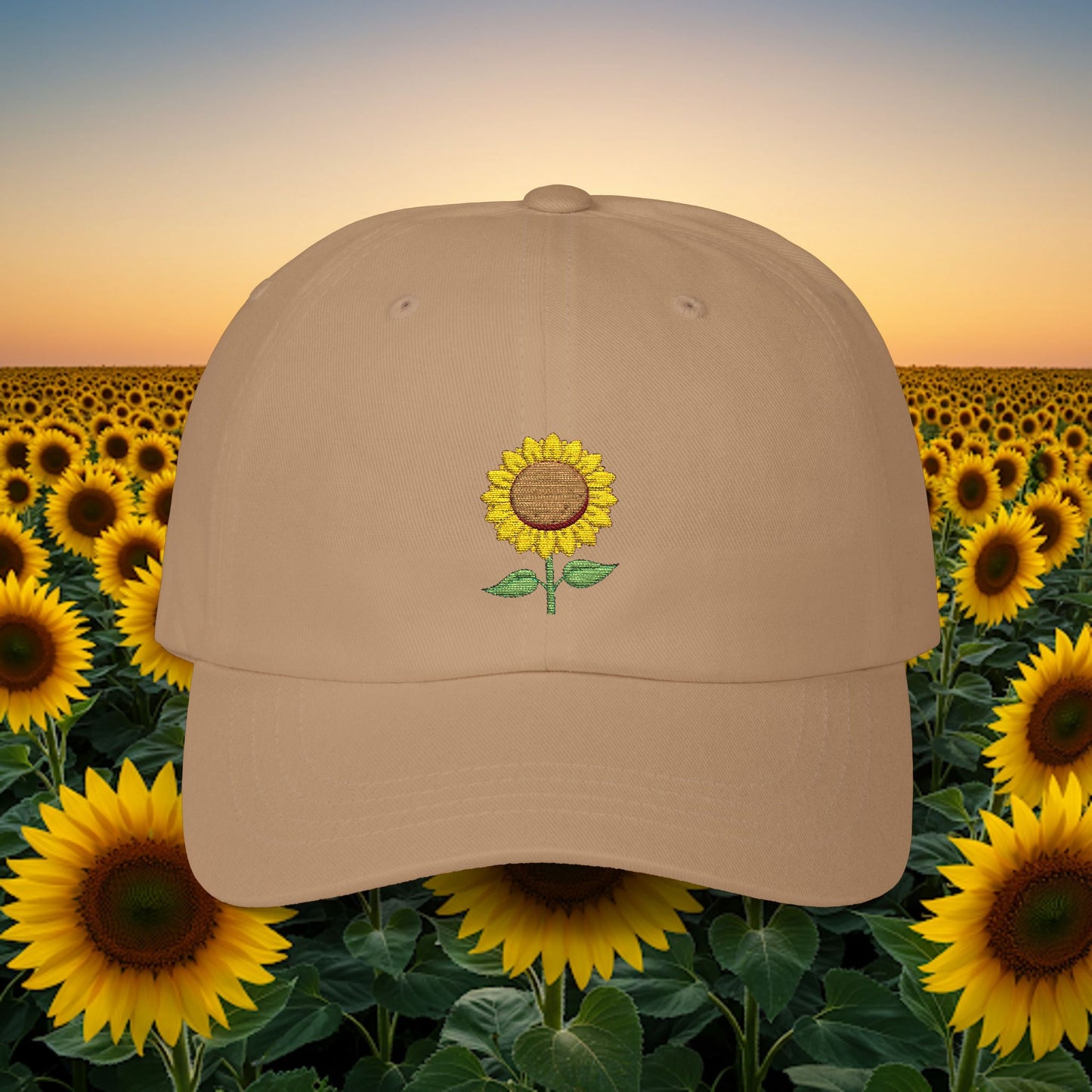 Embroidered Classic Dad Cap - Sunflower
