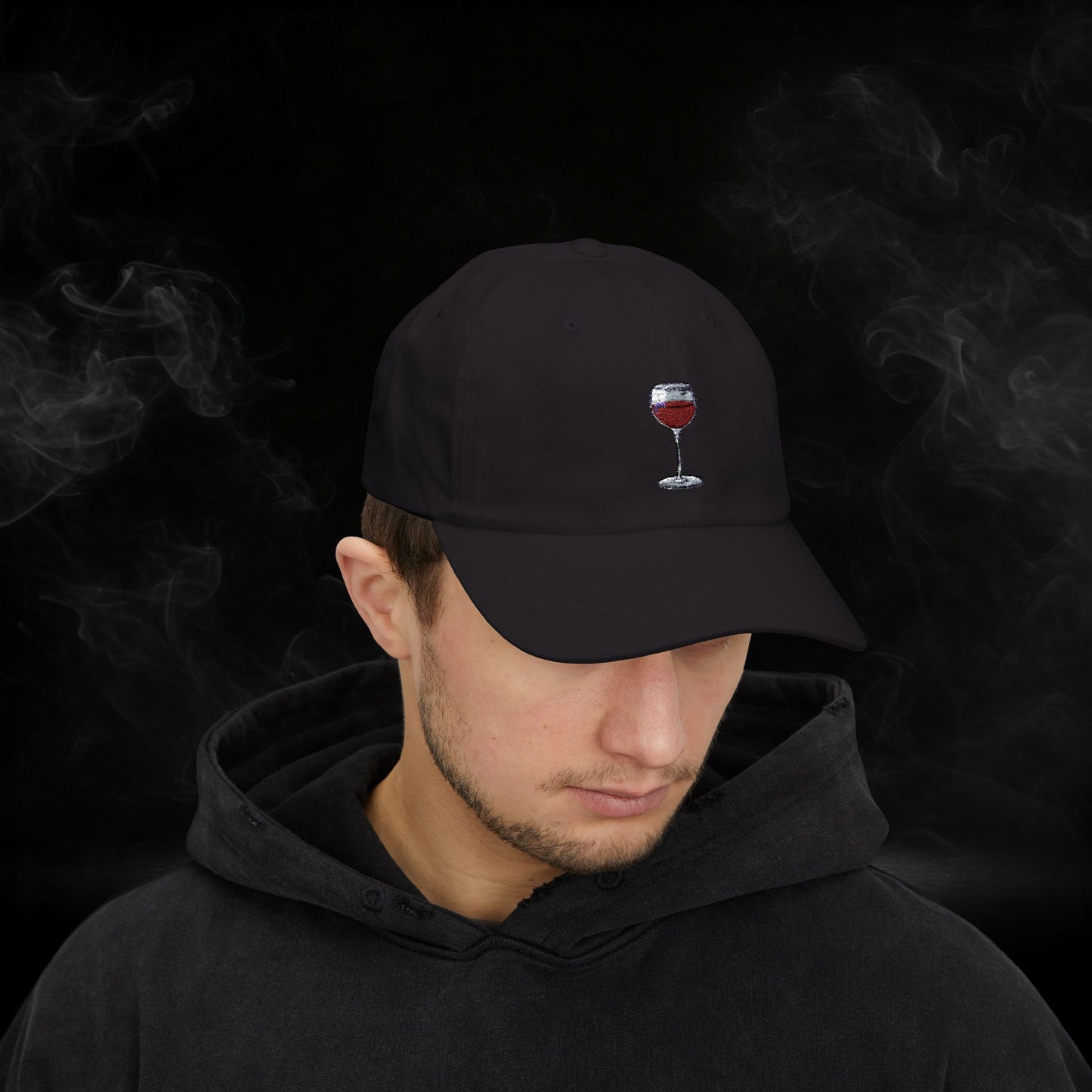Embroidered Classic Dad Cap - Wine Glass