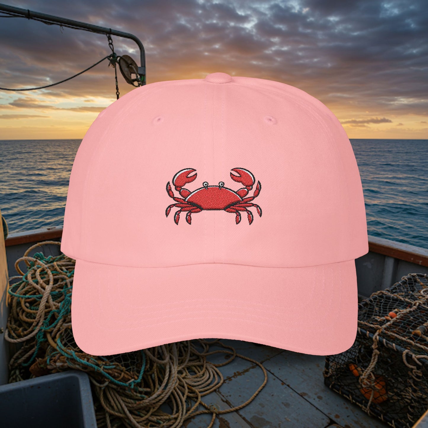 Embroidered Classic Dad Cap - Crab