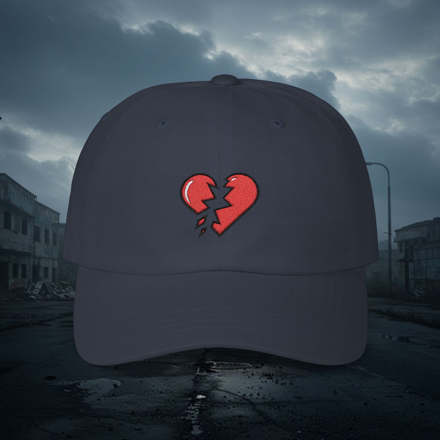 Embroidered Classic Dad Cap - Broken Heart