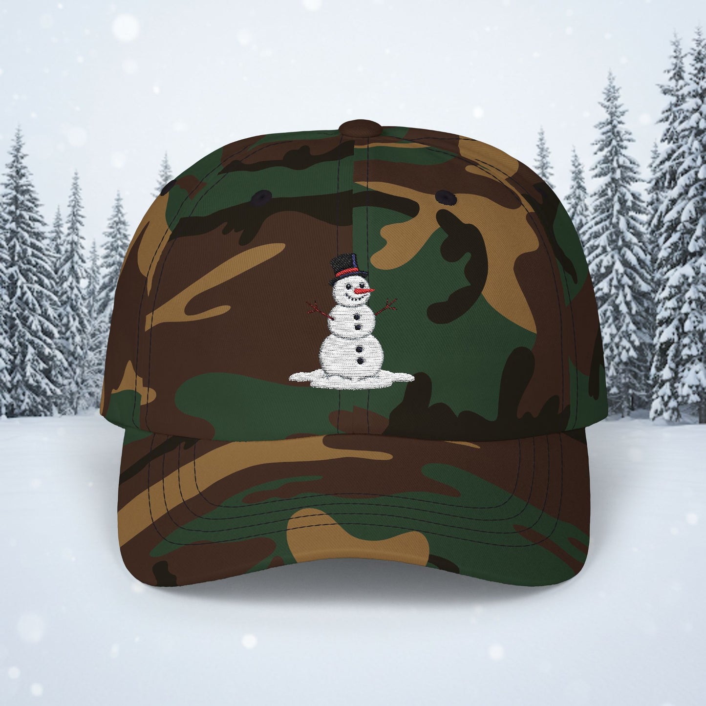Embroidered Classic Dad Cap - Snowman