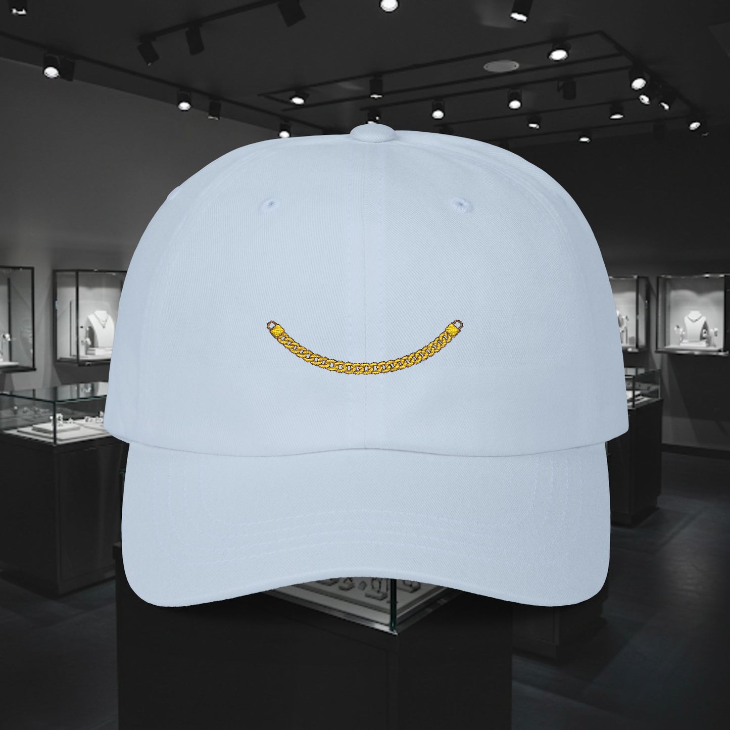 Embroidered Classic Dad Cap - Gold Chain
