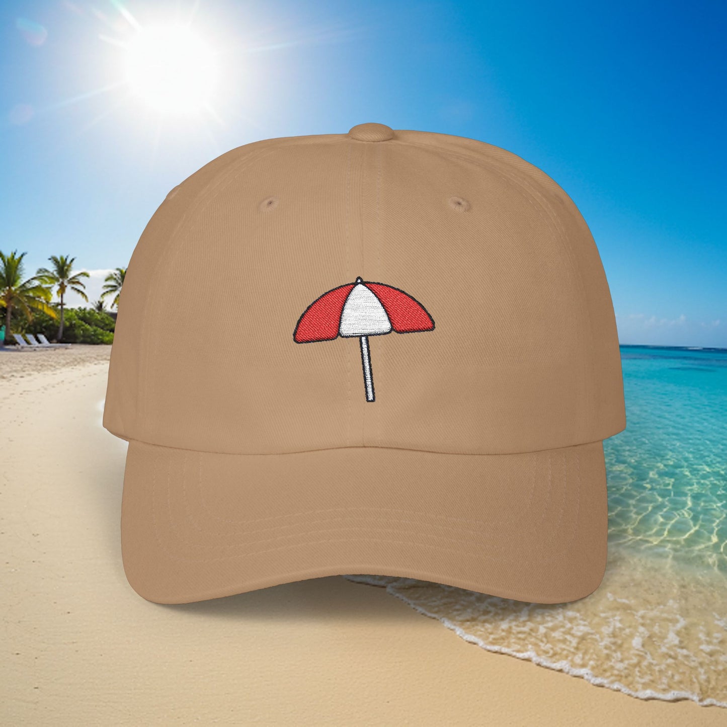 Embroidered Classic Dad Cap - Beach Umbrella