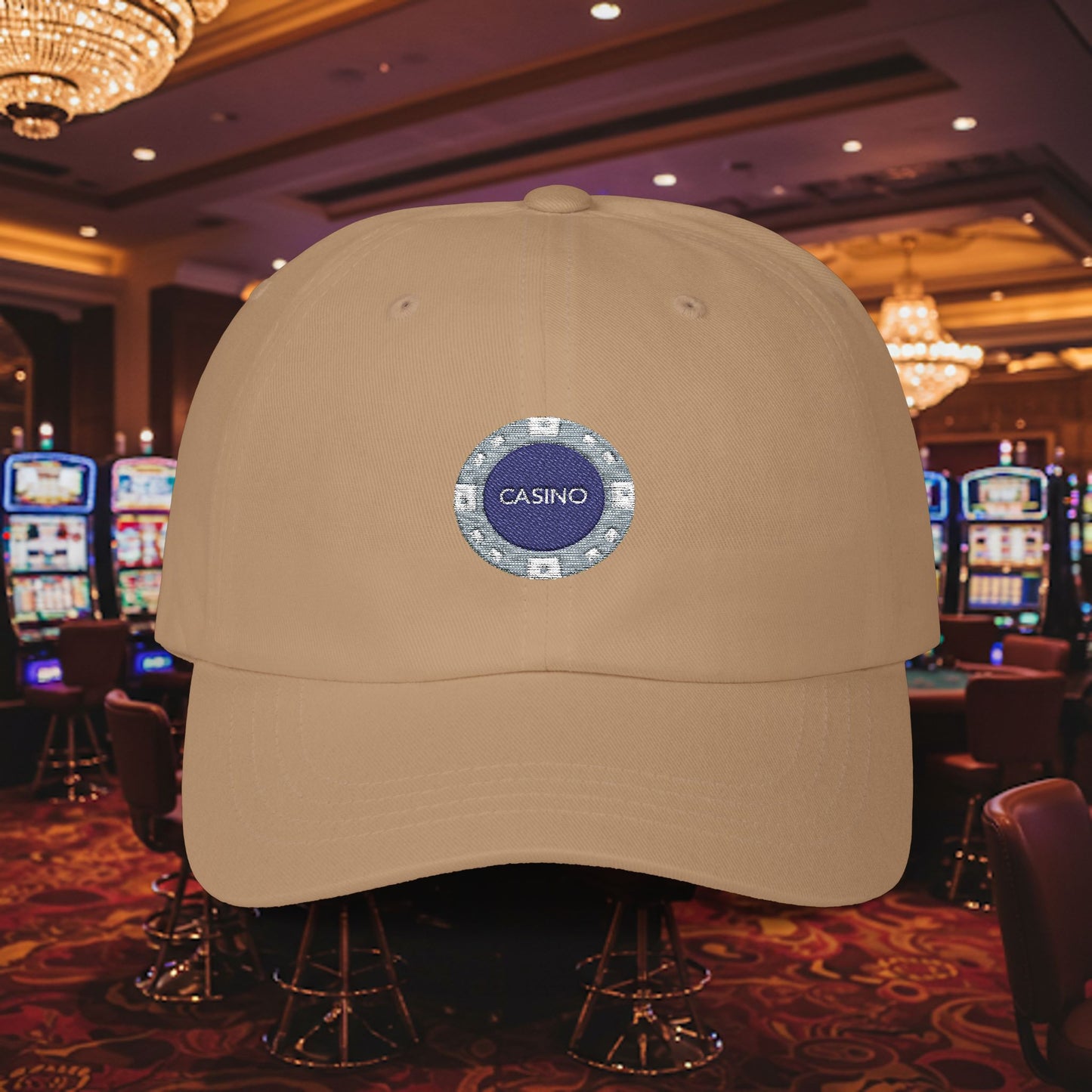 Embroidered Classic Dad Cap - Casino Chip