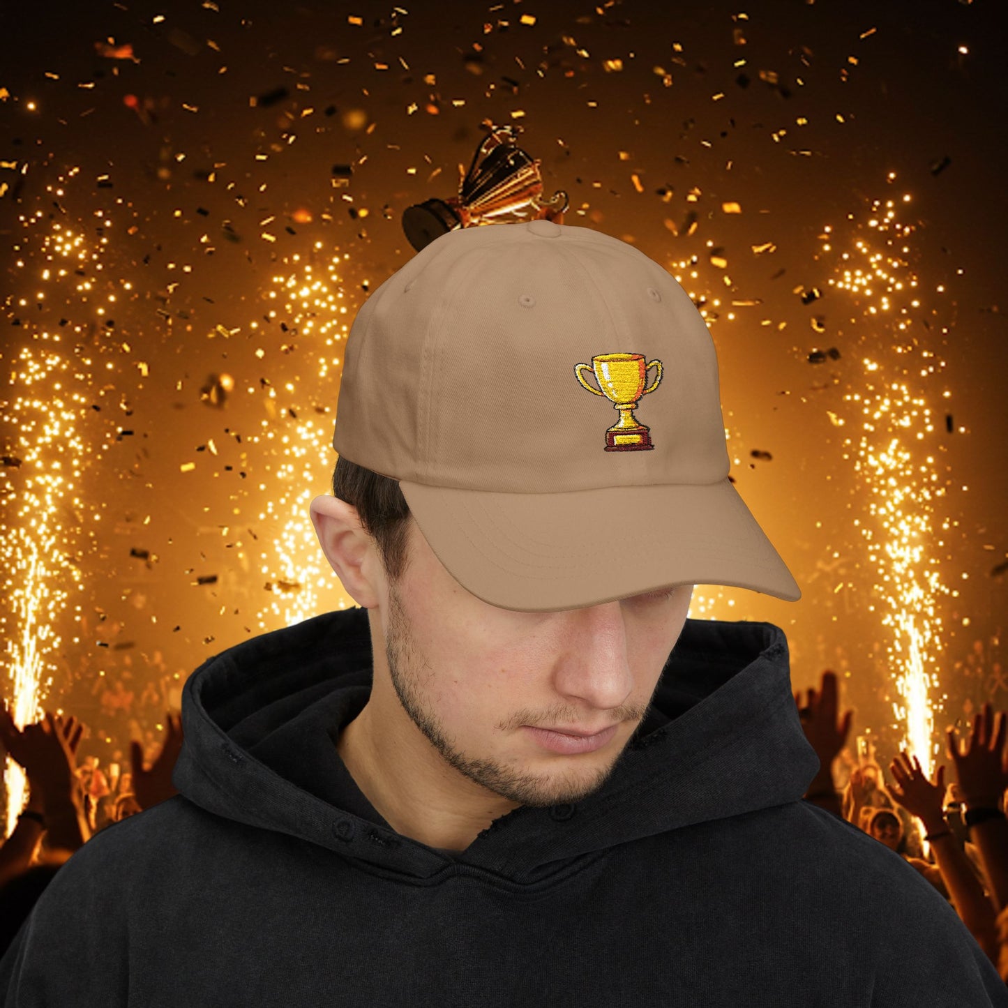 Embroidered Classic Dad Cap - Gold Trophy