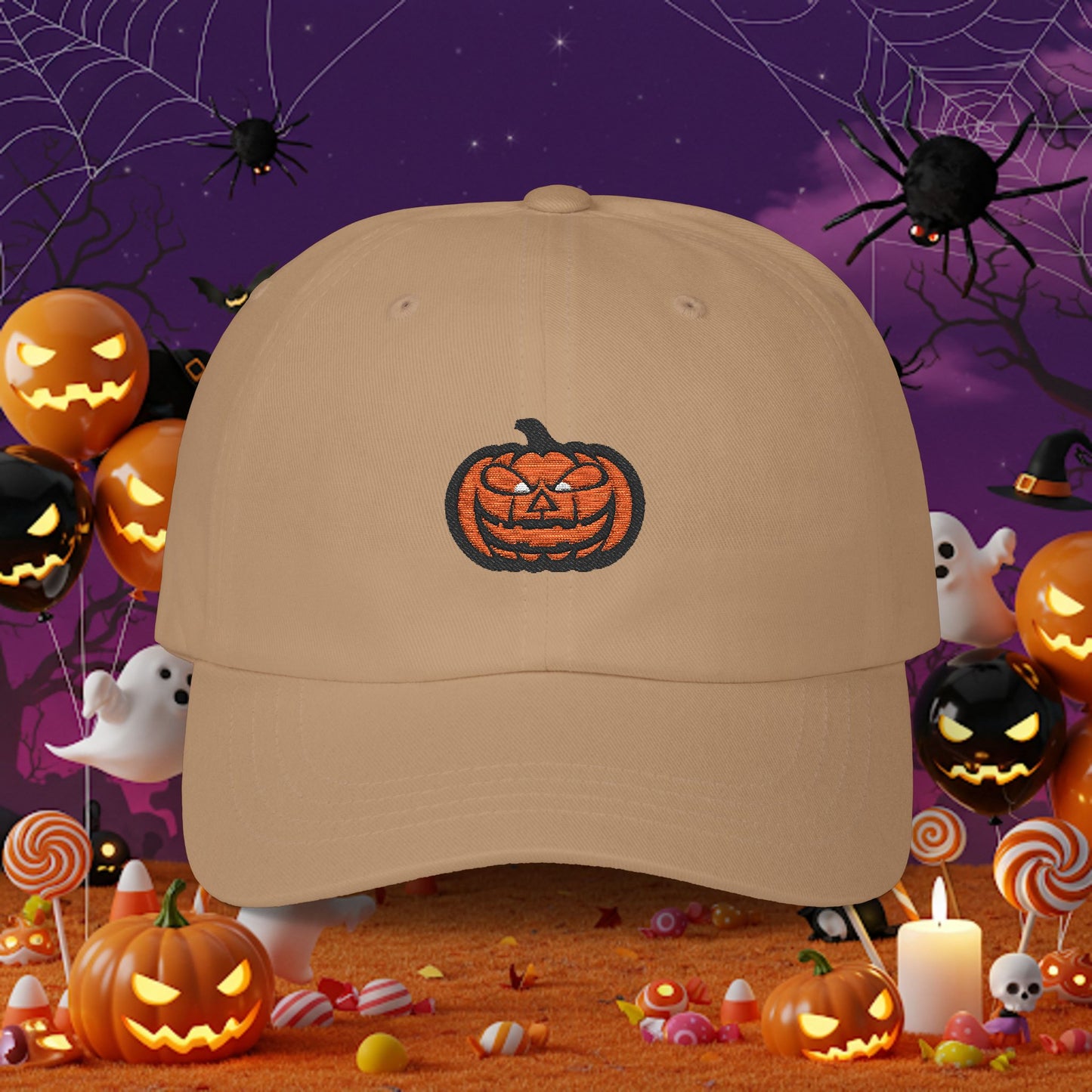 Embroidered Classic Dad Cap - Jack-O-Lantern