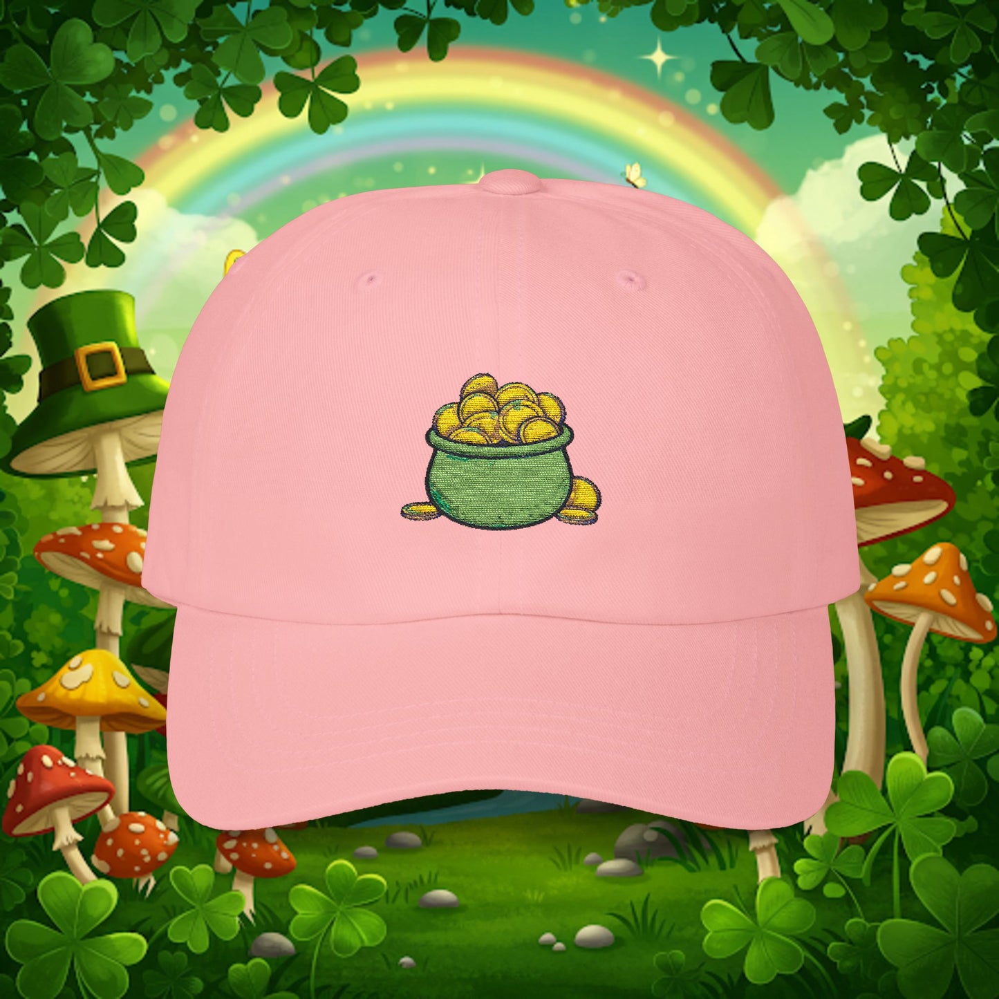 Embroidered Classic Dad Cap - Pot Of Gold