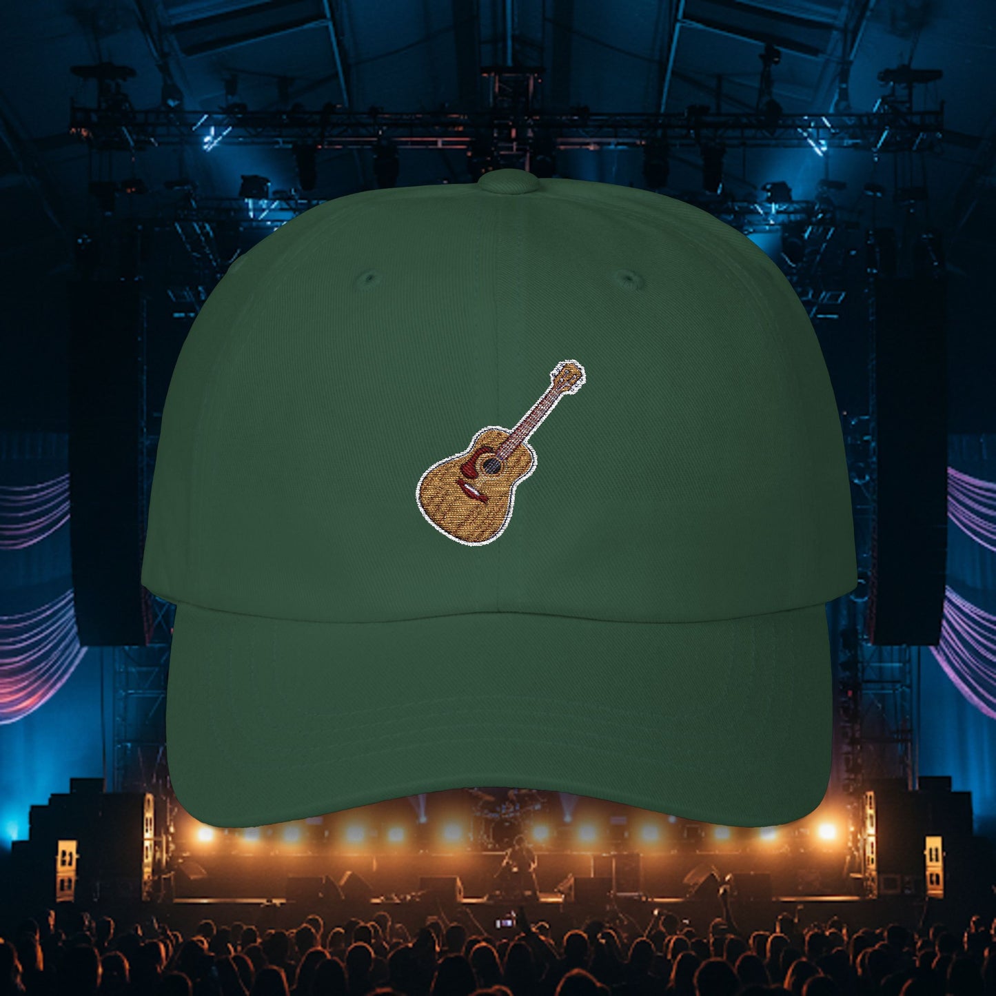 Embroidered Classic Dad Cap - Guitar