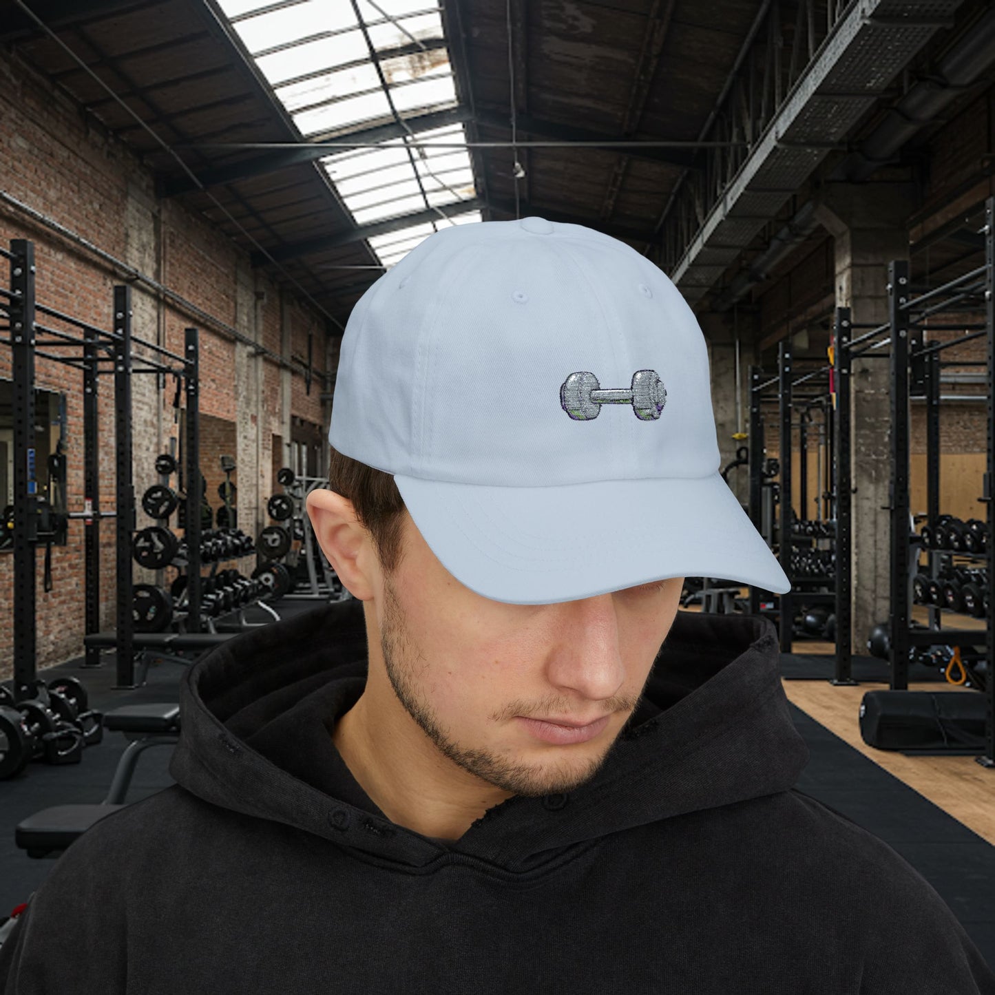 Embroidered Classic Dad Cap - Dumbbell