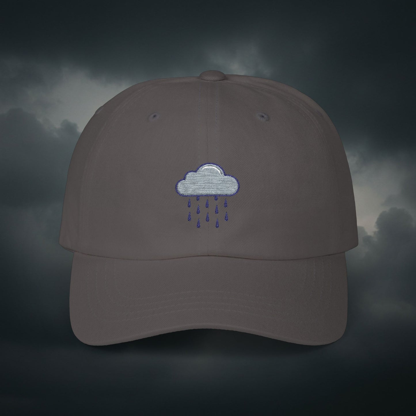 Embroidered Classic Dad Cap - Rain Cloud