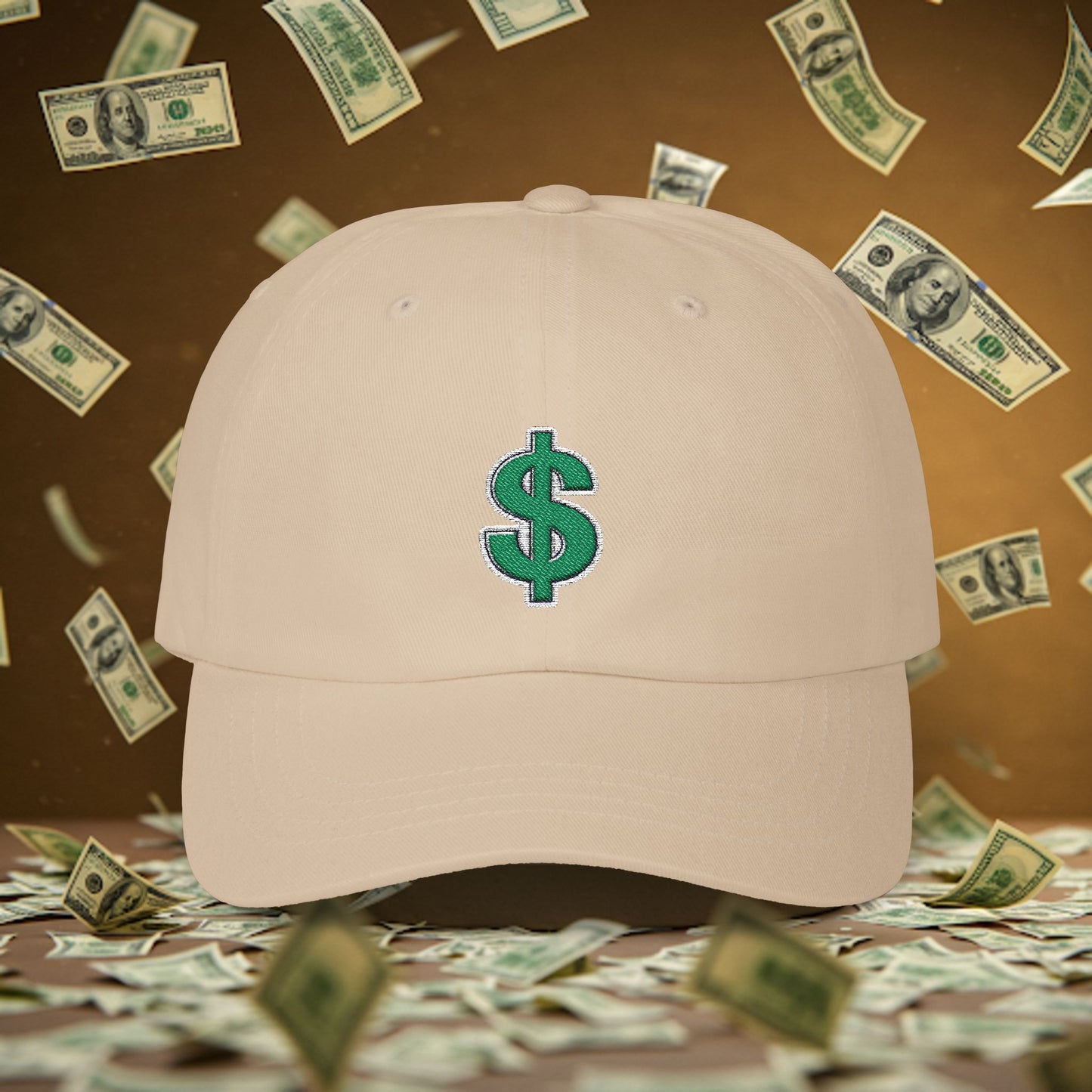 Embroidered Classic Dad Cap - Dollar Sign