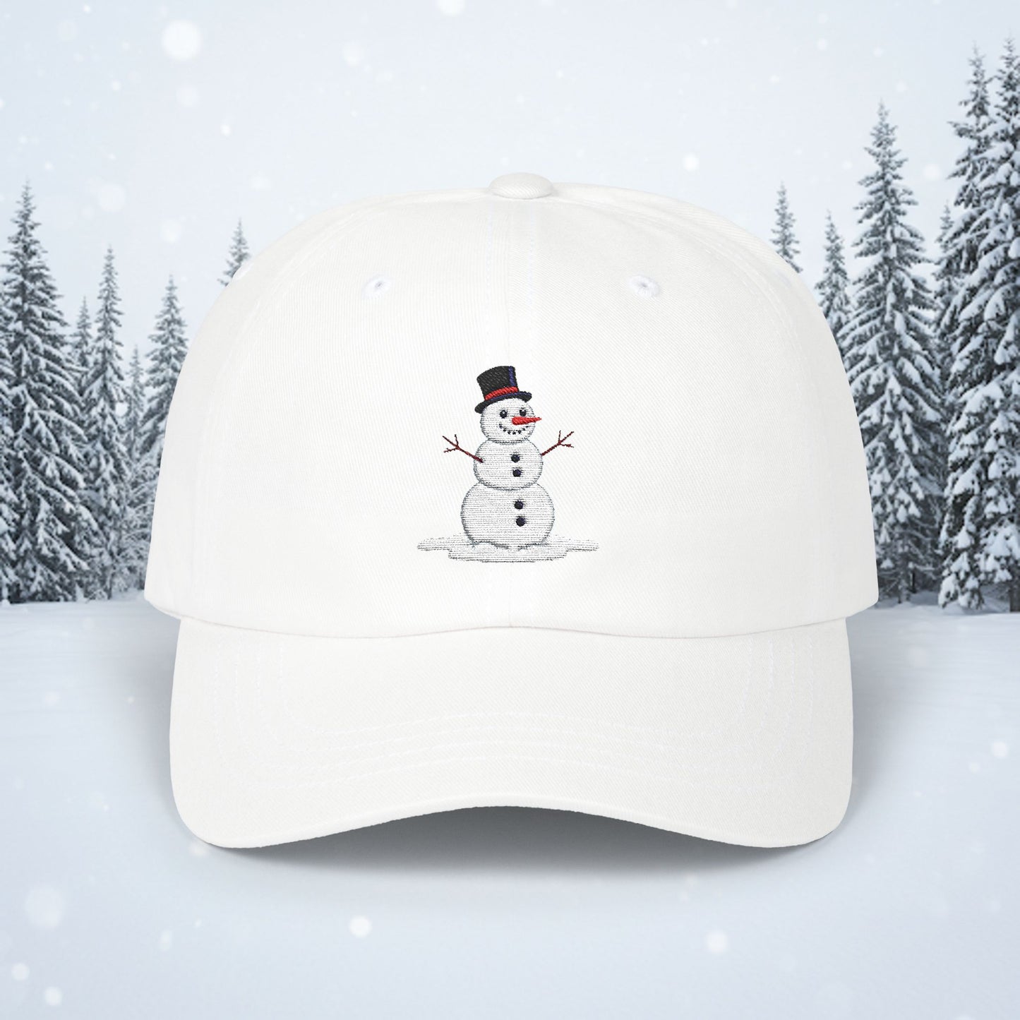 Embroidered Classic Dad Cap - Snowman