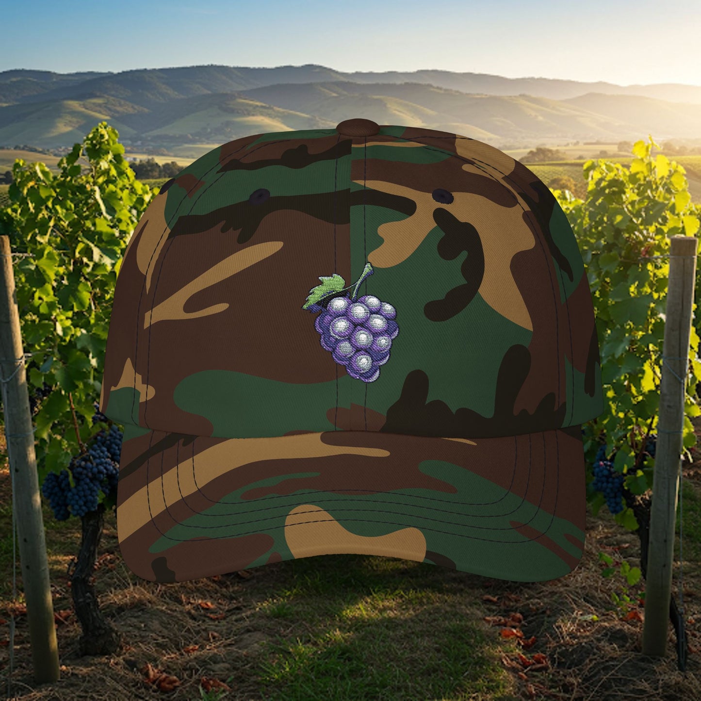 Embroidered Classic Dad Cap - Grape