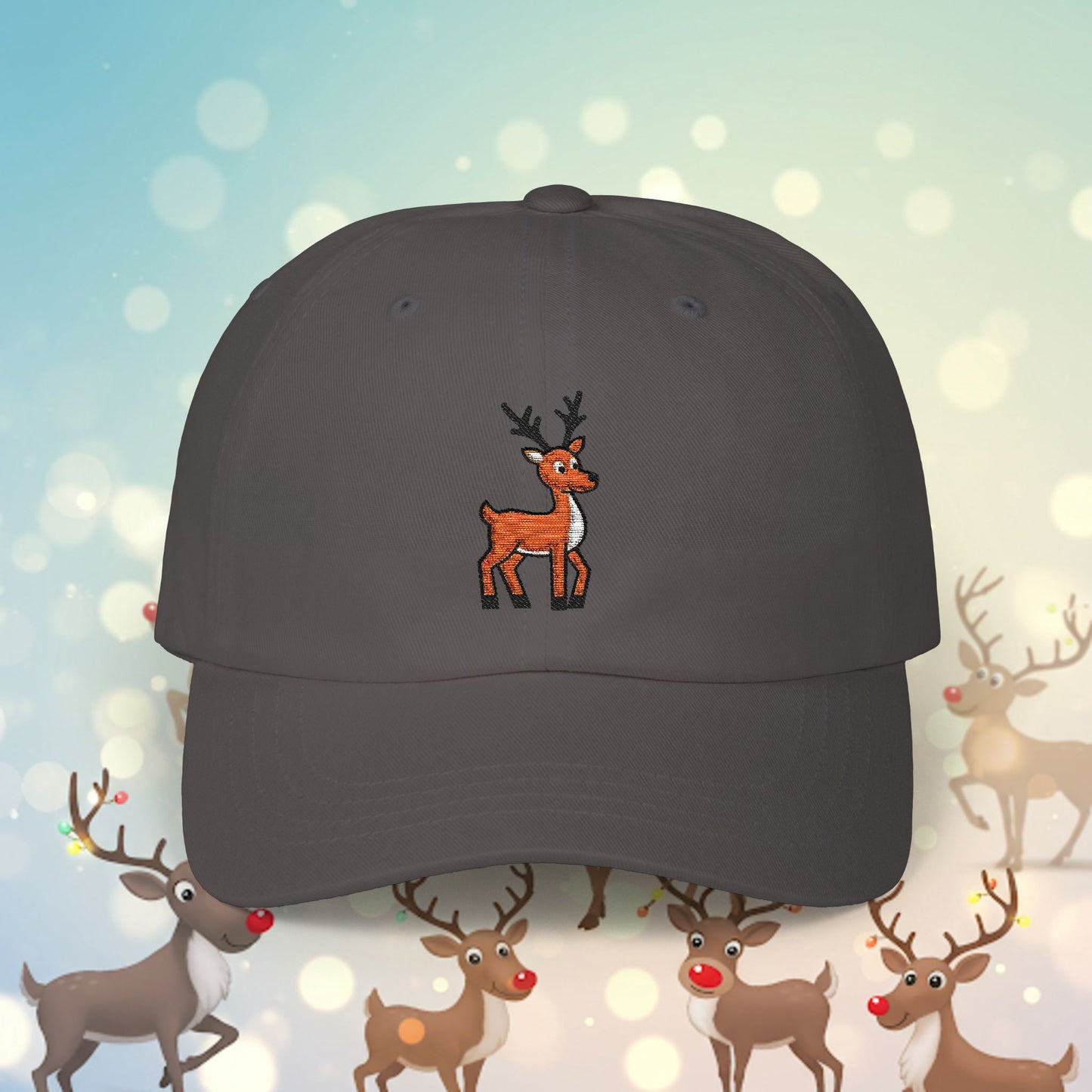 Embroidered Classic Dad Cap - Reindeer