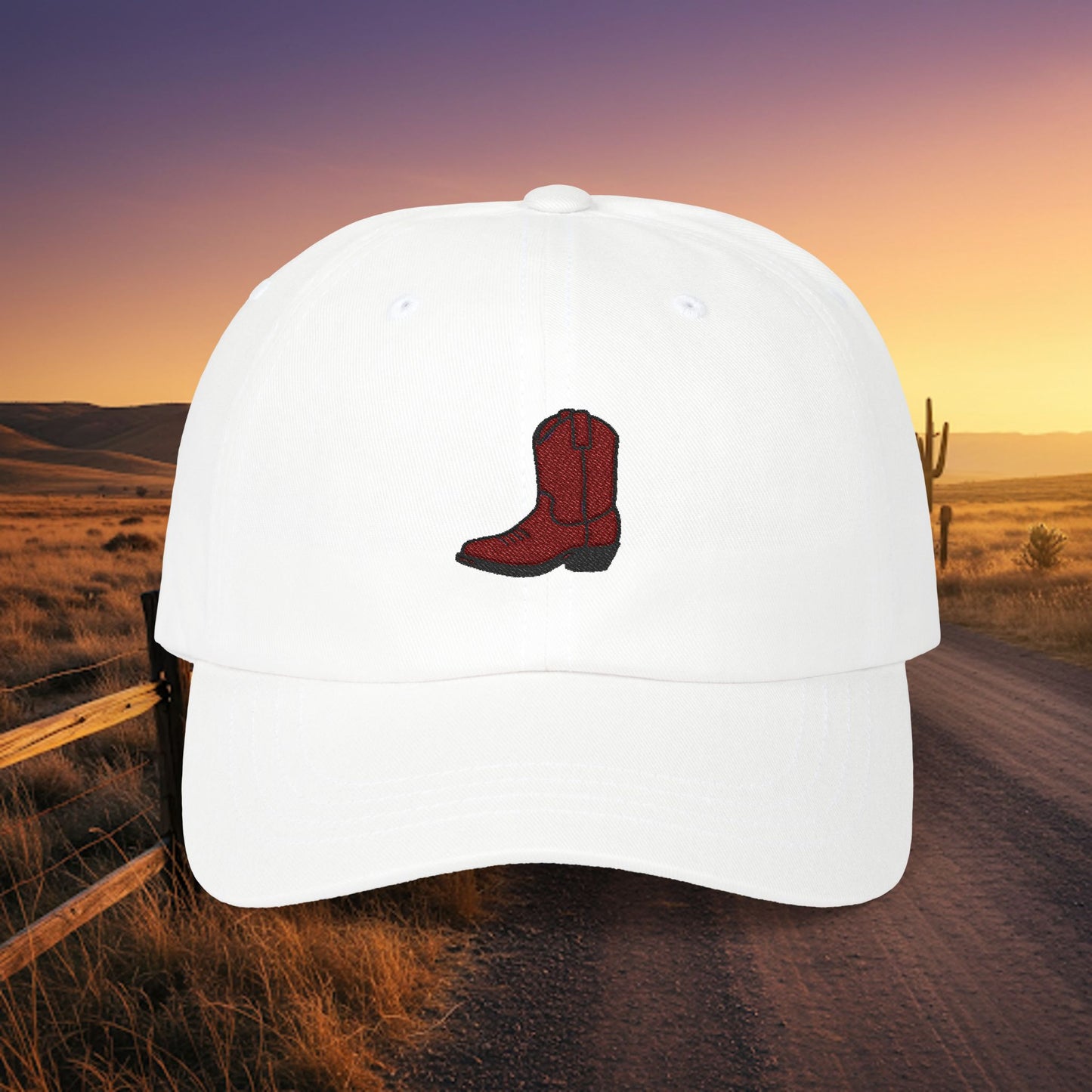 Embroidered Classic Dad Cap - Cowboy Boot