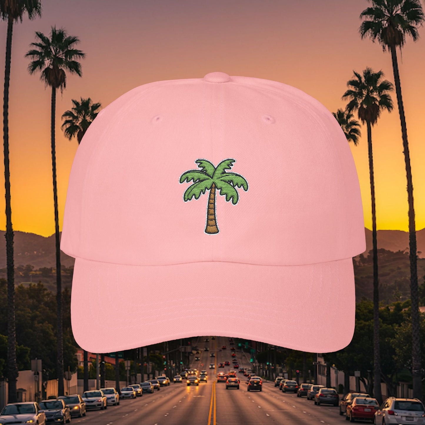 Embroidered Classic Dad Cap - Palm Tree