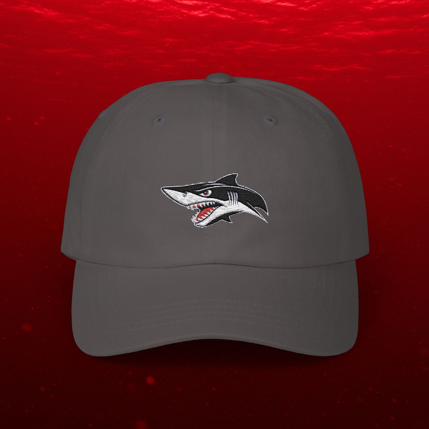 Embroidered Classic Dad Cap - Shark Head