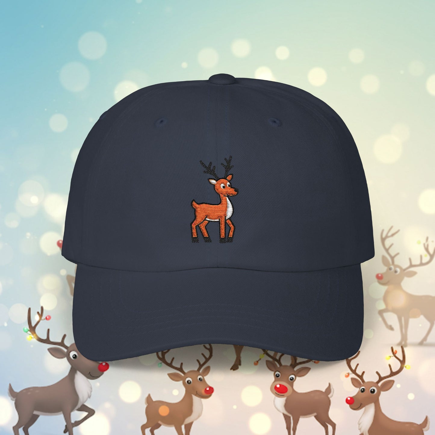 Embroidered Classic Dad Cap - Reindeer