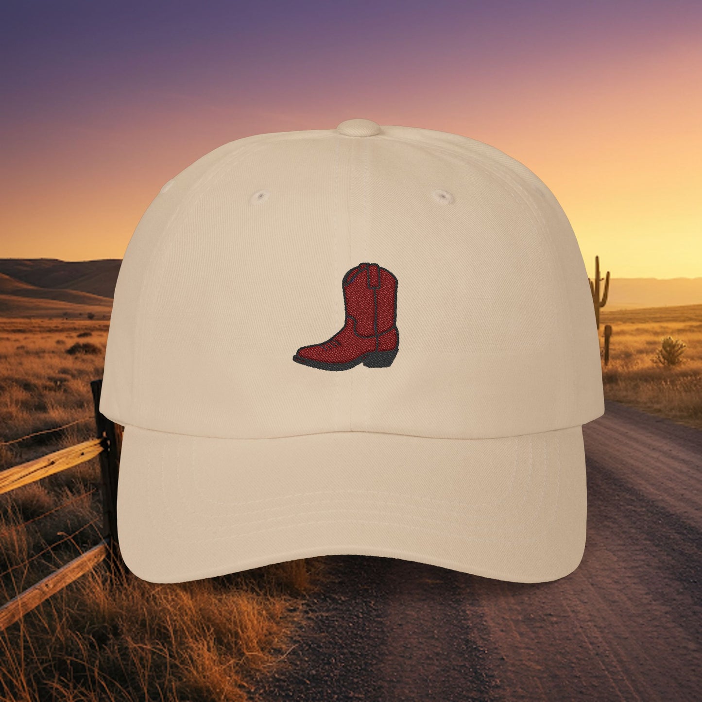Embroidered Classic Dad Cap - Cowboy Boot